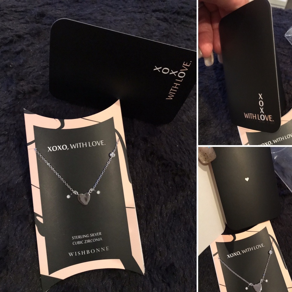 NWT❤️❤️❤️❤️❤️❤️ “Wishbonne” sterling silver heart 18inch necklace❤️